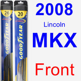 Front Wiper Blade Pack for 2008 Lincoln MKX - Hybrid