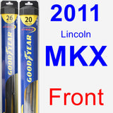 Front Wiper Blade Pack for 2011 Lincoln MKX - Hybrid
