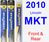 Front & Rear Wiper Blade Pack for 2010 Lincoln MKT - Hybrid