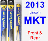 Front & Rear Wiper Blade Pack for 2013 Lincoln MKT - Hybrid