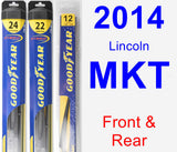 Front & Rear Wiper Blade Pack for 2014 Lincoln MKT - Hybrid
