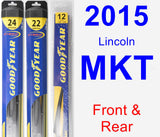 Front & Rear Wiper Blade Pack for 2015 Lincoln MKT - Hybrid