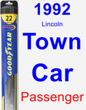 Passenger Wiper Blade for 1992 Lincoln Town Car - Hybrid