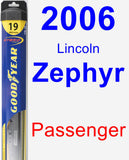 Passenger Wiper Blade for 2006 Lincoln Zephyr - Hybrid