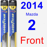 Front Wiper Blade Pack for 2014 Mazda 2 - Hybrid