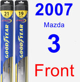 Front Wiper Blade Pack for 2007 Mazda 3 - Hybrid