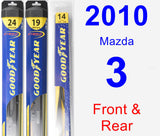 Front & Rear Wiper Blade Pack for 2010 Mazda 3 - Hybrid
