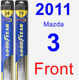 Front Wiper Blade Pack for 2011 Mazda 3 - Hybrid