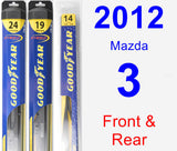 Front & Rear Wiper Blade Pack for 2012 Mazda 3 - Hybrid