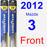 Front Wiper Blade Pack for 2012 Mazda 3 - Hybrid