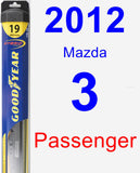Passenger Wiper Blade for 2012 Mazda 3 - Hybrid