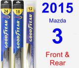 Front & Rear Wiper Blade Pack for 2015 Mazda 3 - Hybrid