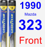 Front Wiper Blade Pack for 1990 Mazda 323 - Hybrid