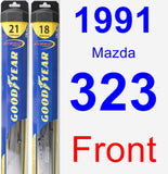 Front Wiper Blade Pack for 1991 Mazda 323 - Hybrid