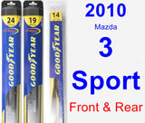 Front & Rear Wiper Blade Pack for 2010 Mazda 3 Sport - Hybrid