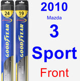 Front Wiper Blade Pack for 2010 Mazda 3 Sport - Hybrid