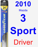 Driver Wiper Blade for 2010 Mazda 3 Sport - Hybrid