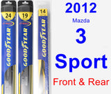 Front & Rear Wiper Blade Pack for 2012 Mazda 3 Sport - Hybrid