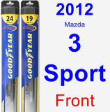 Front Wiper Blade Pack for 2012 Mazda 3 Sport - Hybrid