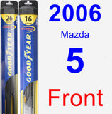 Front Wiper Blade Pack for 2006 Mazda 5 - Hybrid