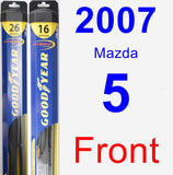Front Wiper Blade Pack for 2007 Mazda 5 - Hybrid