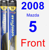 Front Wiper Blade Pack for 2008 Mazda 5 - Hybrid