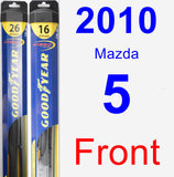 Front Wiper Blade Pack for 2010 Mazda 5 - Hybrid