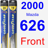 Front Wiper Blade Pack for 2000 Mazda 626 - Hybrid