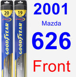 Front Wiper Blade Pack for 2001 Mazda 626 - Hybrid
