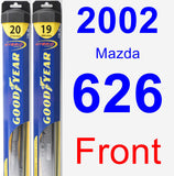Front Wiper Blade Pack for 2002 Mazda 626 - Hybrid