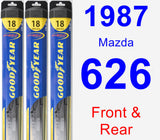 Front & Rear Wiper Blade Pack for 1987 Mazda 626 - Hybrid