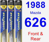Front & Rear Wiper Blade Pack for 1988 Mazda 626 - Hybrid