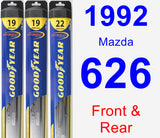 Front & Rear Wiper Blade Pack for 1992 Mazda 626 - Hybrid