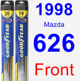 Front Wiper Blade Pack for 1998 Mazda 626 - Hybrid