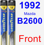 Front Wiper Blade Pack for 1992 Mazda B2600 - Hybrid