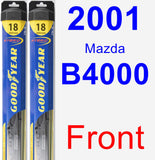 Front Wiper Blade Pack for 2001 Mazda B4000 - Hybrid