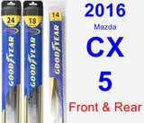Front & Rear Wiper Blade Pack for 2016 Mazda CX-5 - Hybrid