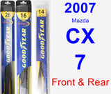 Front & Rear Wiper Blade Pack for 2007 Mazda CX-7 - Hybrid