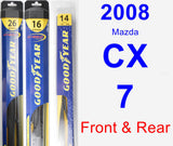 Front & Rear Wiper Blade Pack for 2008 Mazda CX-7 - Hybrid
