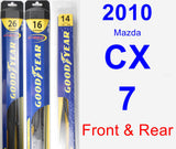 Front & Rear Wiper Blade Pack for 2010 Mazda CX-7 - Hybrid