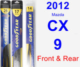 Front & Rear Wiper Blade Pack for 2012 Mazda CX-9 - Hybrid