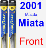 Front Wiper Blade Pack for 2001 Mazda Miata - Hybrid