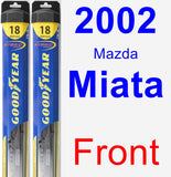 Front Wiper Blade Pack for 2002 Mazda Miata - Hybrid