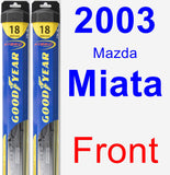 Front Wiper Blade Pack for 2003 Mazda Miata - Hybrid