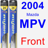 Front Wiper Blade Pack for 2004 Mazda MPV - Hybrid