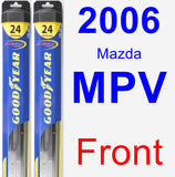 Front Wiper Blade Pack for 2006 Mazda MPV - Hybrid