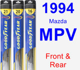 Front & Rear Wiper Blade Pack for 1994 Mazda MPV - Hybrid