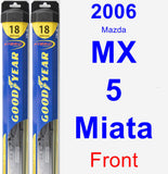 Front Wiper Blade Pack for 2006 Mazda MX-5 Miata - Hybrid