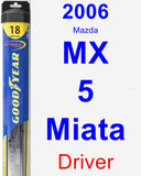 Driver Wiper Blade for 2006 Mazda MX-5 Miata - Hybrid