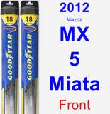 Front Wiper Blade Pack for 2012 Mazda MX-5 Miata - Hybrid